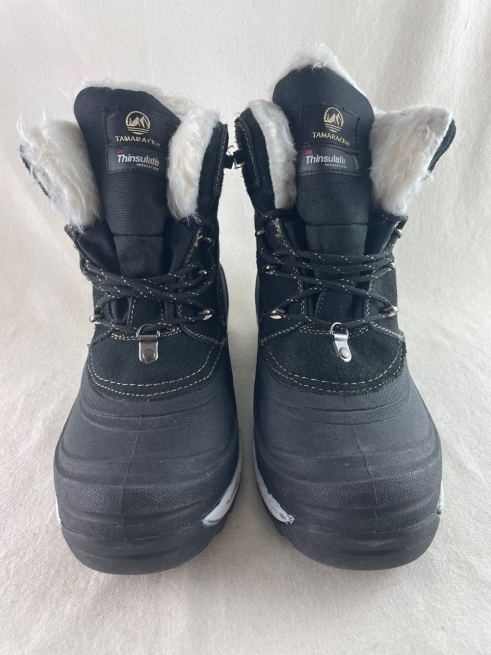 Tamarack Thinsulate Black Winter Boots with Faux Fur Trim Size 9